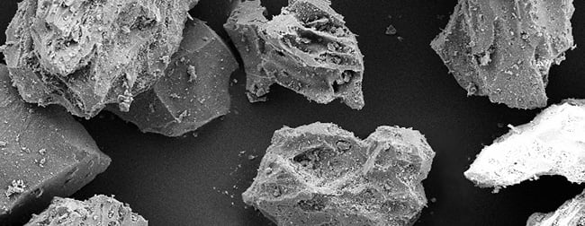 micrograph of pumice powder